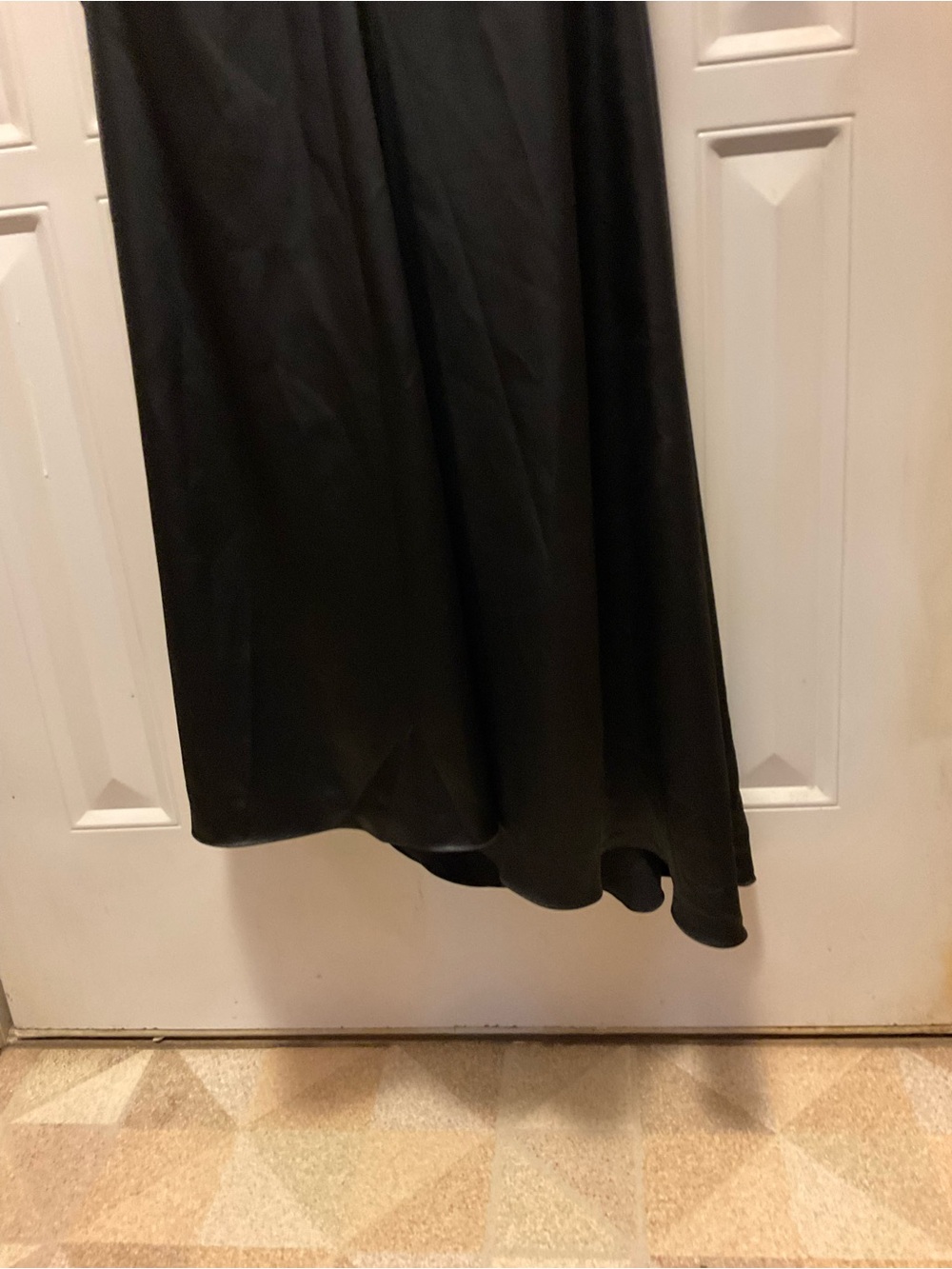 Lenovia gown formal dress black satin cut outs - Picture 4 of 16